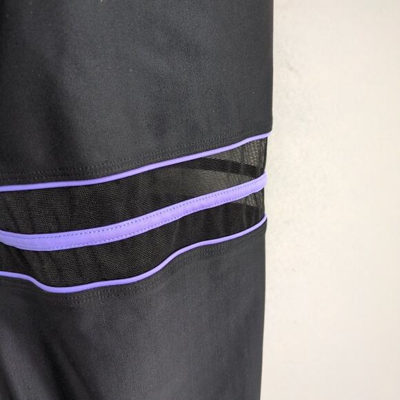 Speedo Women's 12 Black One-Piece Swimsuit Bathing Suit Sheer Waist Panel Hi-Cut - Picture 4 of 6